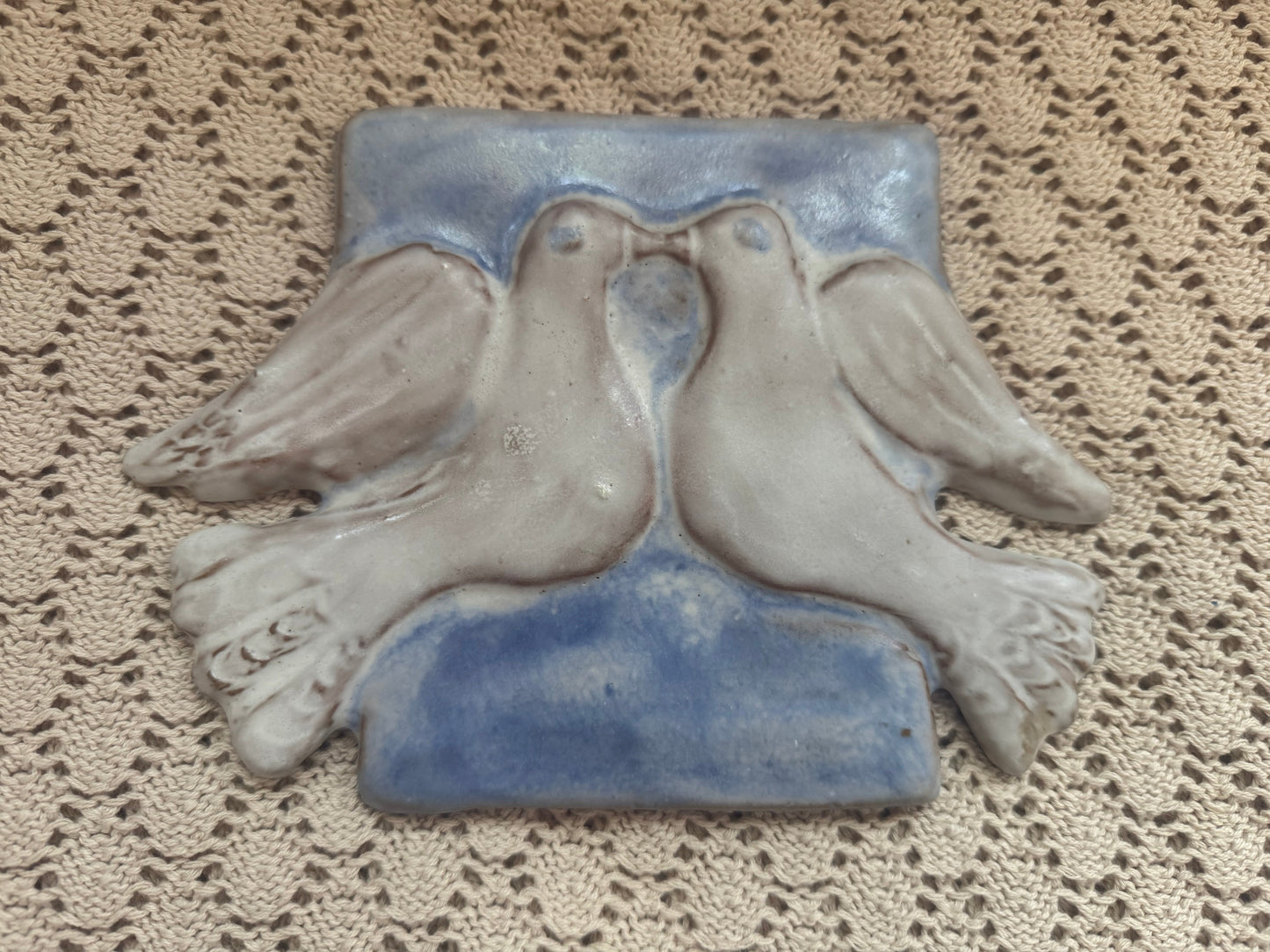 Handmade Ceramic Dove Motif Wall Decor