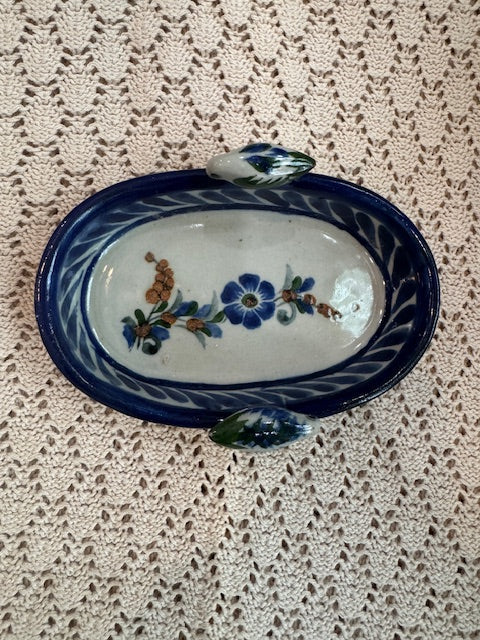 Mexican Flower motif small dish with bird design elements